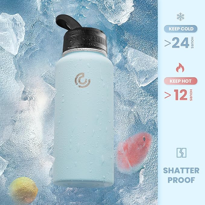 COKTIK 32oz Sports Water Bottle, Stainless Steel Water Bottle - Image 4