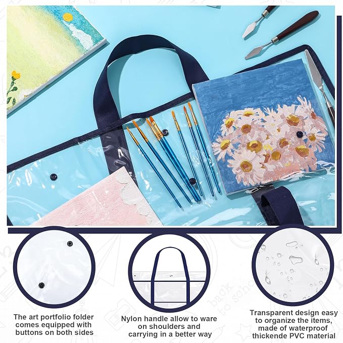 Windyun 1 Pack Large Poster Storage Bag 48" x 36" Bulletin Board Holder Art - Image 5