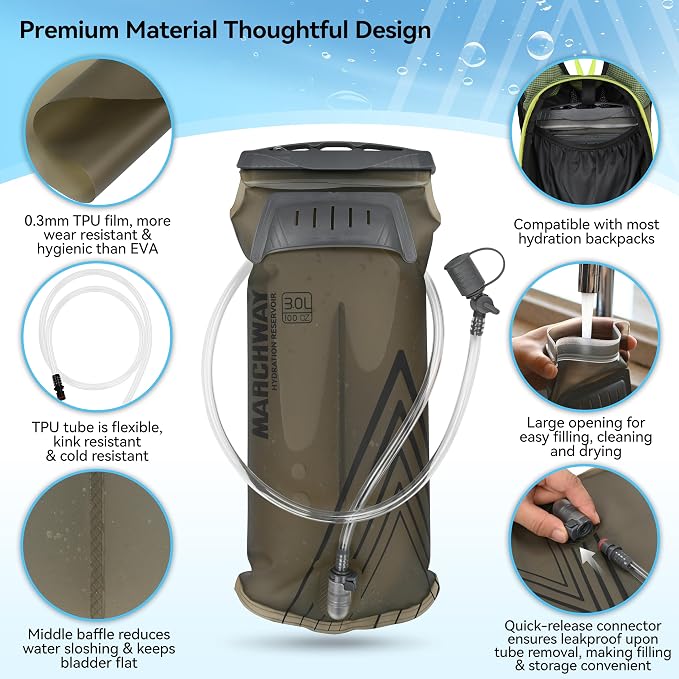 MARCHWAY Lightweight TPU Hydration Bladder 2L/3L - Image 2