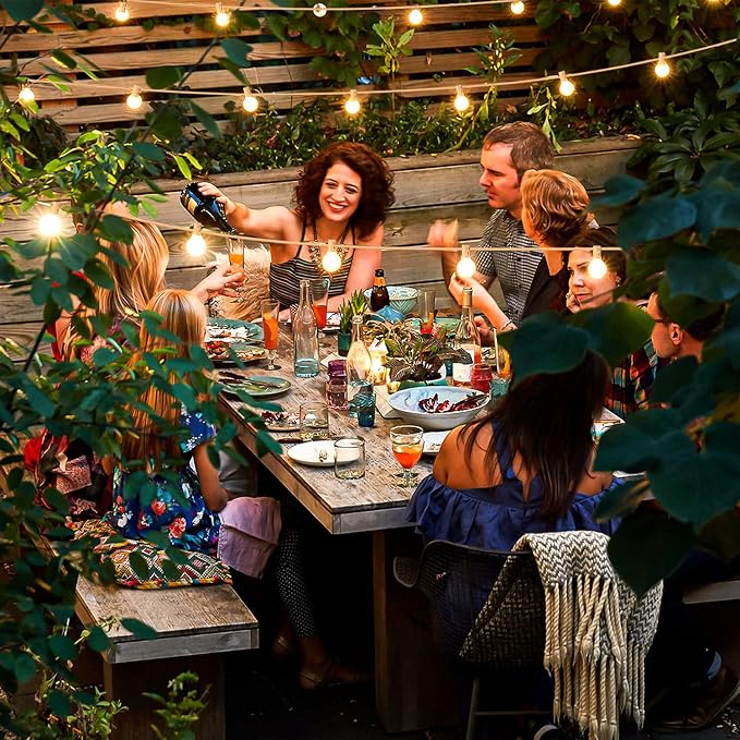 50FT LED G40 Globe String Lights White, Shatterproof Outdoor Patio String - Image 4