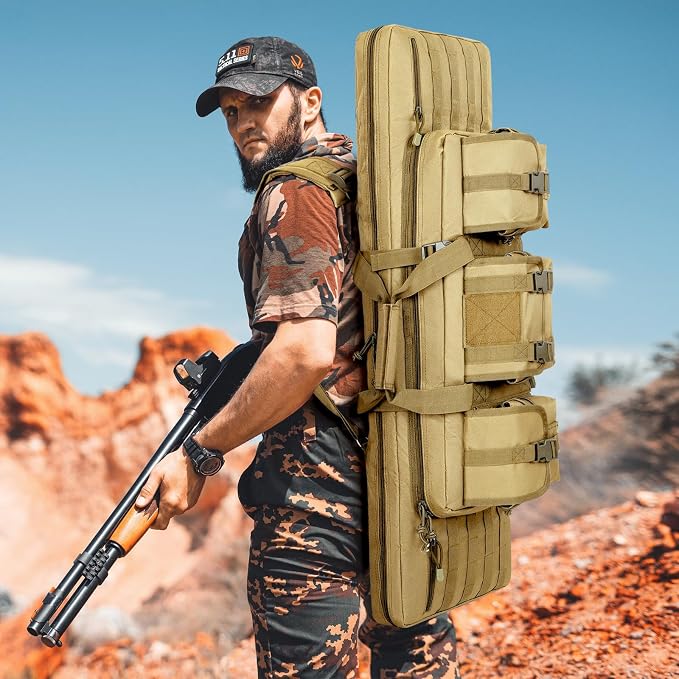 DULCE DOM 36 42 48 Inch Double Rifle Case, Tactical Soft Padded Backpack - Image 7