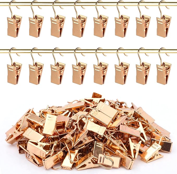 JANYUN 120 Pack Clip Hook Set Stainless Curtain Clips - Image 4