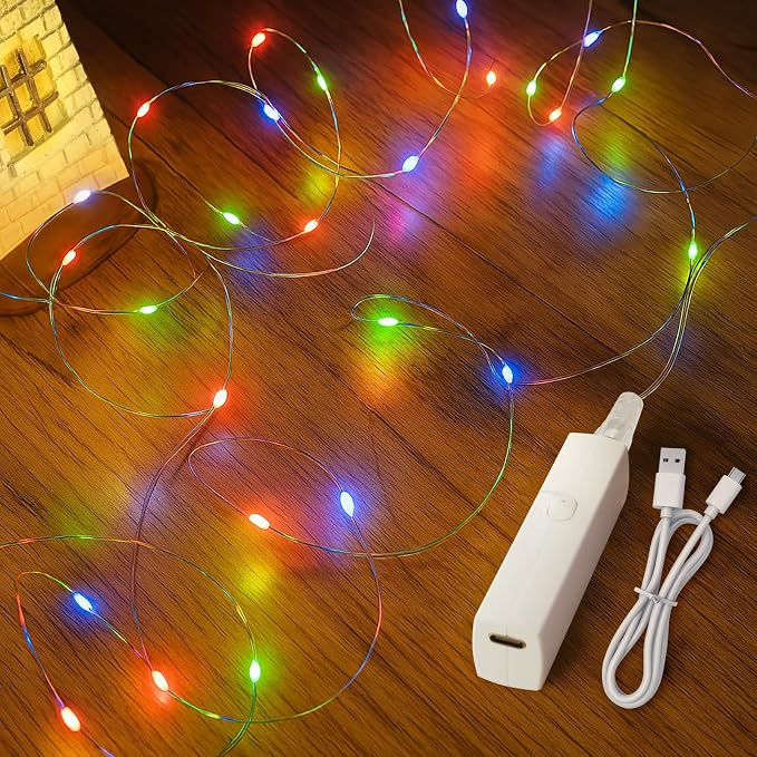 Lakumu Multicolor Fairy Lights Battery Operated, Twinkle Lights by Lakumu