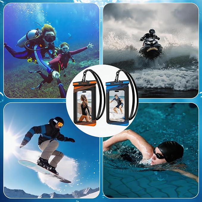 2 Pack IPX8 Floating Waterproof Phone Pouch - Image 5