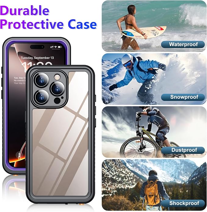 Temdan Compatible with iPhone 16 Pro Max Case Waterproof, Built-in Screen & - Image 5
