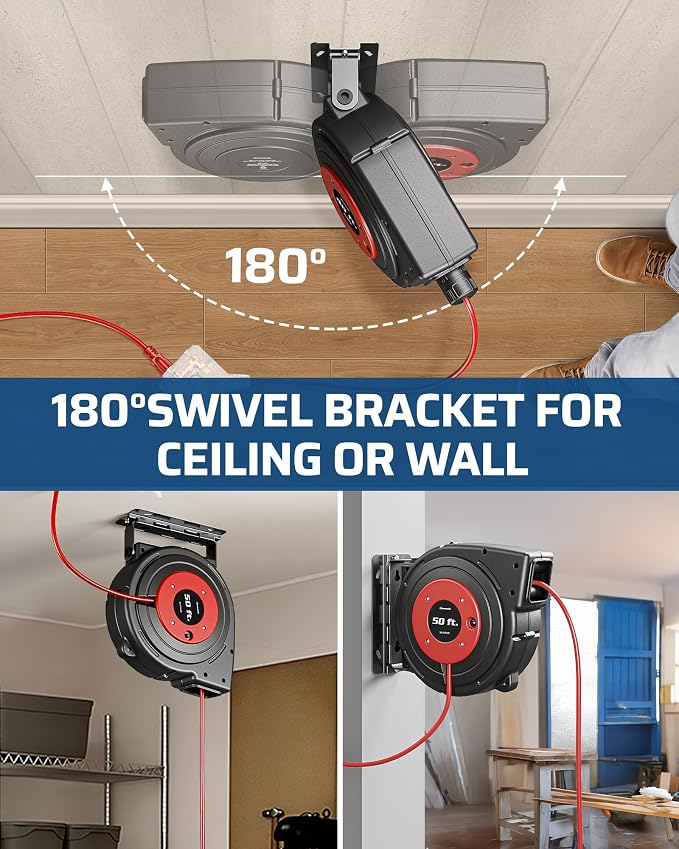 DEWENWILS 50FT Extension Cord Reel - Image 7