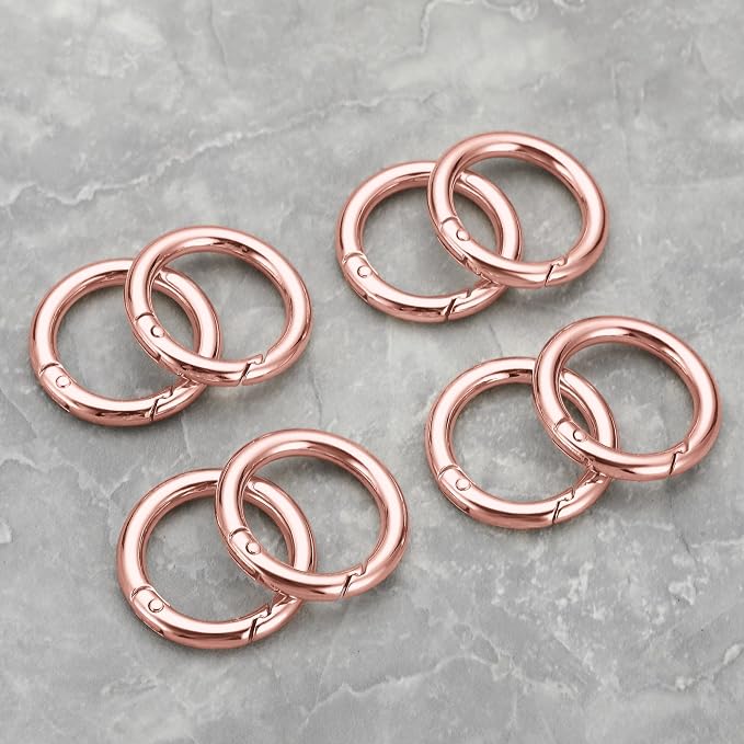 Gkeygo Key Ring Clip, 1 Inch Keychain Rings, 8 Pack Round Carabiner Clip - Image 6