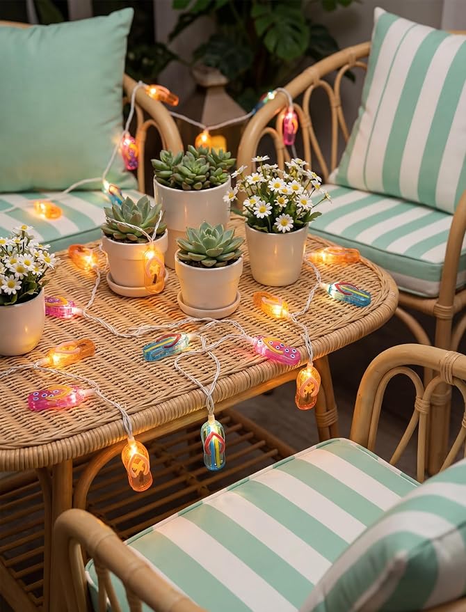 Slipper String Lights, 8.5FT 10 LED Beach Themed Lights - Image 4