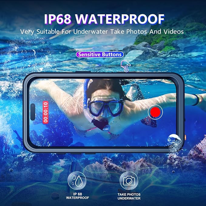 Temdan Compatible with iPhone 16 Pro Max Case Waterproof, Built-in Screen & - Image 2