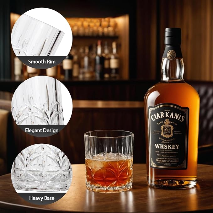 Lily's Home Unbreakable Acrylic Double Old Fashioned Whiskey Tumblers, Drinking - Image 6