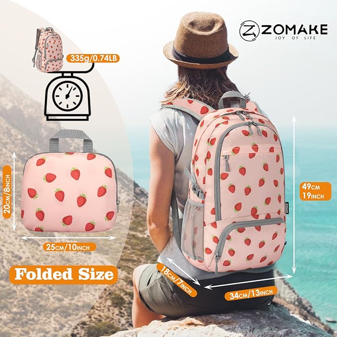 ZOMAKE Lightweight Packable Backpack 30L, Foldable Hiking Backpacks Water - Image 3
