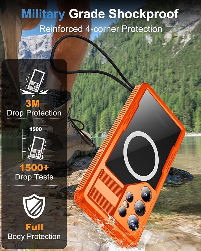for Samsung Galaxy S26 Ultra Waterproof Case, Magnetic Heavy Duty Military - Image 4