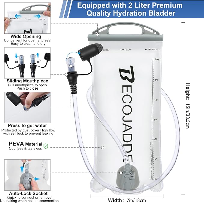 BECOJADDE Running Vest Hydration Backpack - Image 5
