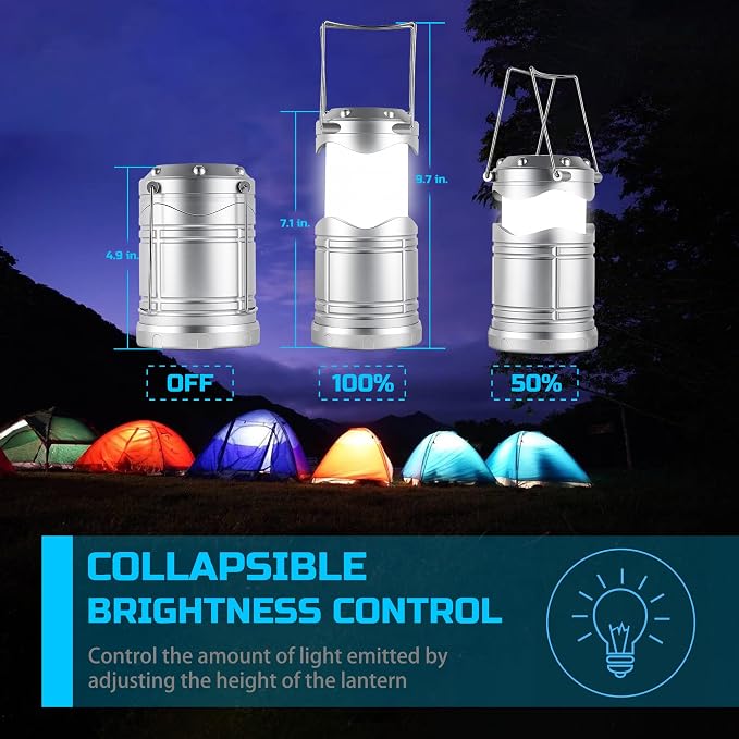 Lichamp LED Camping Lantern, 4 Pack Battery Powered Flashlight - Image 4