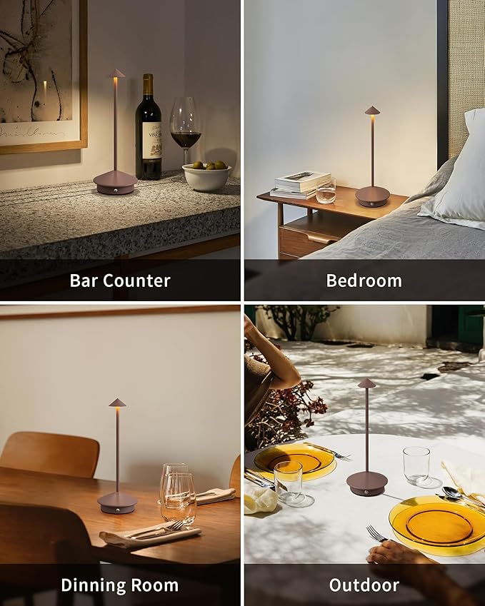 Modern Cordless Table Lamp Set of 2, Portable LED Desk Lamps, 5000mAh - Image 6