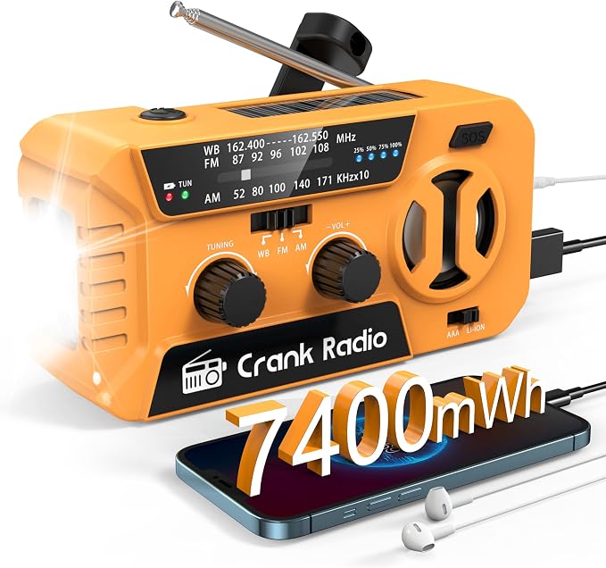 Emergency Weather Radio for Winter Storm, NOAA Weather Radio Hand Crank by yesiwtc