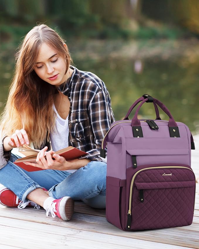 LOVEVOOK Laptop Backpack for Women, 15.6 inch Waterproof Nurse Bag Teacher Work - Image 2