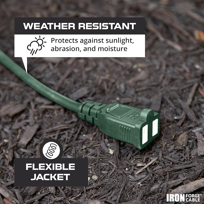 Iron Forge Cable 2 Prong Outdoor Extension Cord 10 ft - Image 3