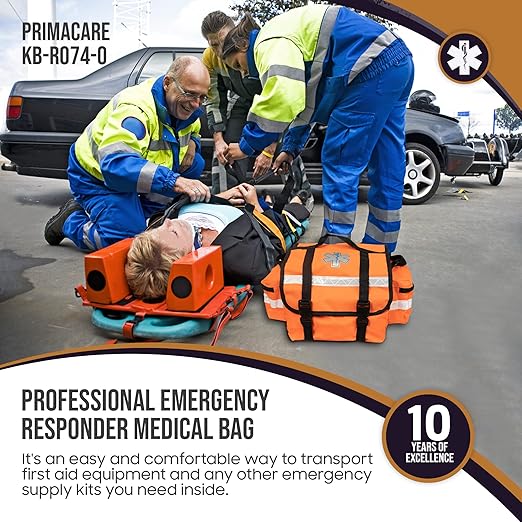 Primacare KB-RO74-O First Responder Trauma Bag, Side Pockets, Reflective Strip - Image 5