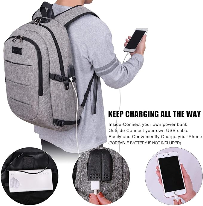 Tzowla Travel Laptop Backpack Water Resistant Anti-Theft Bag - Image 3