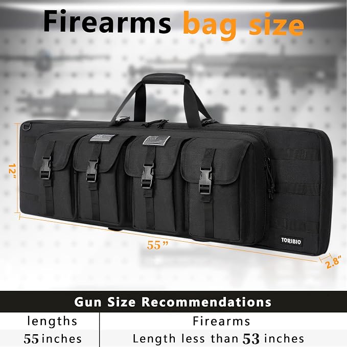 TORIBIO Double Rifle Case Soft Bag 32" 34" 36" 42" 46" 48'' 51“ 55” Gun Case - Image 2