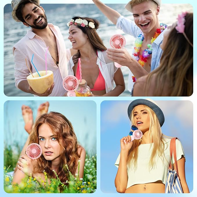 Rossesay 6 Pcs Mini Portable Fan Bulk Cute Handheld Lightweight Small Little - Image 5