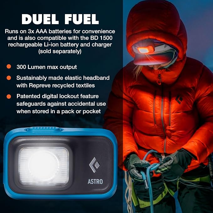 BLACK DIAMOND Astro 300 Headlamp | 300 Lumens Brightness | 3X AAA Battery - Image 2