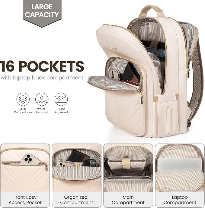 LOVEVOOK Laptop Backpack for Women 15.6 inch, Cute Womens Travel Backpack Purse - Image 2