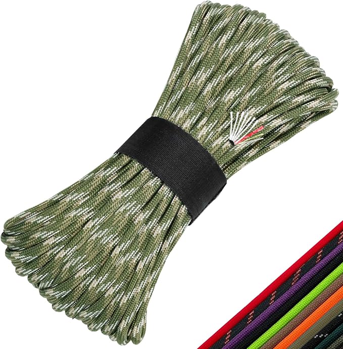 Survival Paracord 550 Fire Paracord Survivor Cord Nlyon Rope 10 Strands US by KOKKOYA