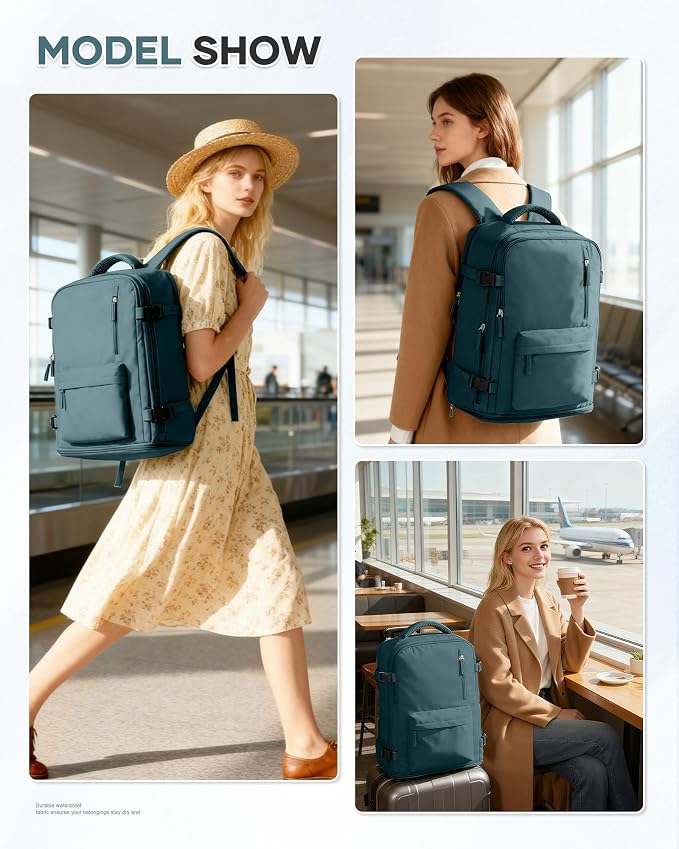 WONHOX Large Travel Backpack Carry on Flight Approved Laptop Work Business - Image 7