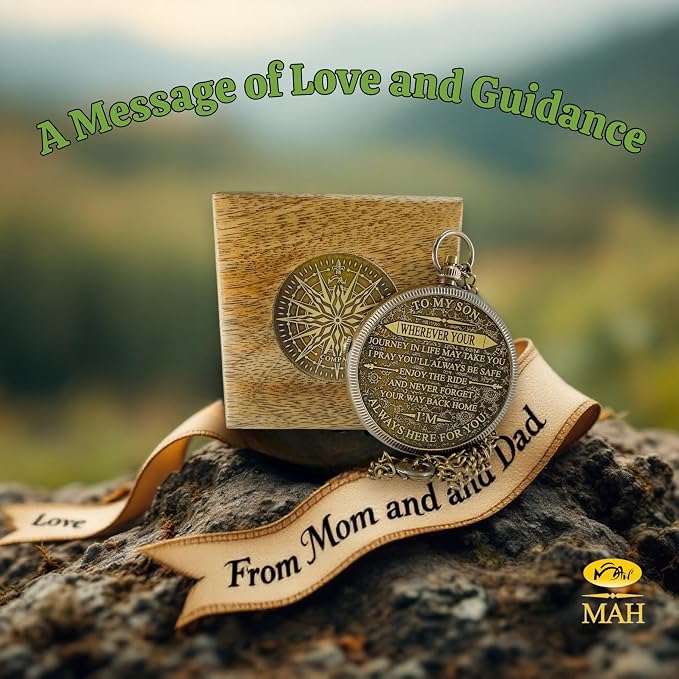 Brass Compass Gift to My Son Never Forget I Love You, Sentimental Keepsake from - Image 6