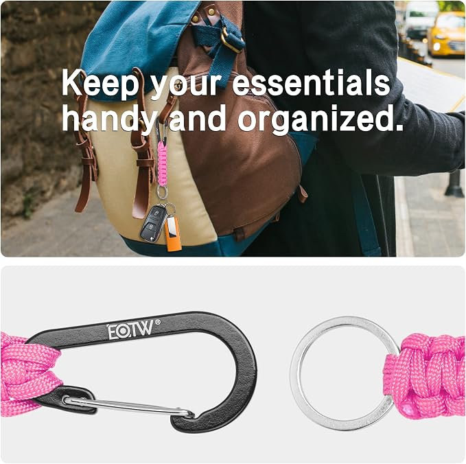EOTW Paracord Keychain for Men Women Paracord Carabiner Backpack Keychain - Image 4