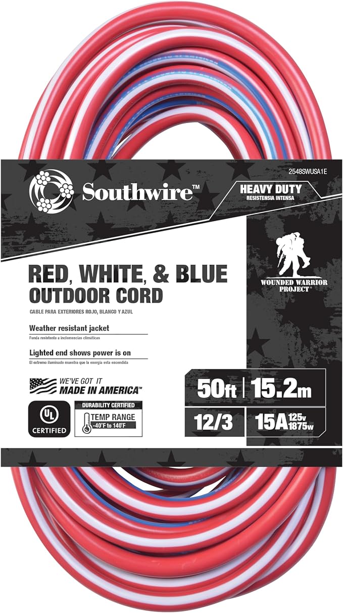 Southwire Heavy Duty Extension Cord, 12 Gauge, 3 Conductor, Outdoor Cord by Southwire