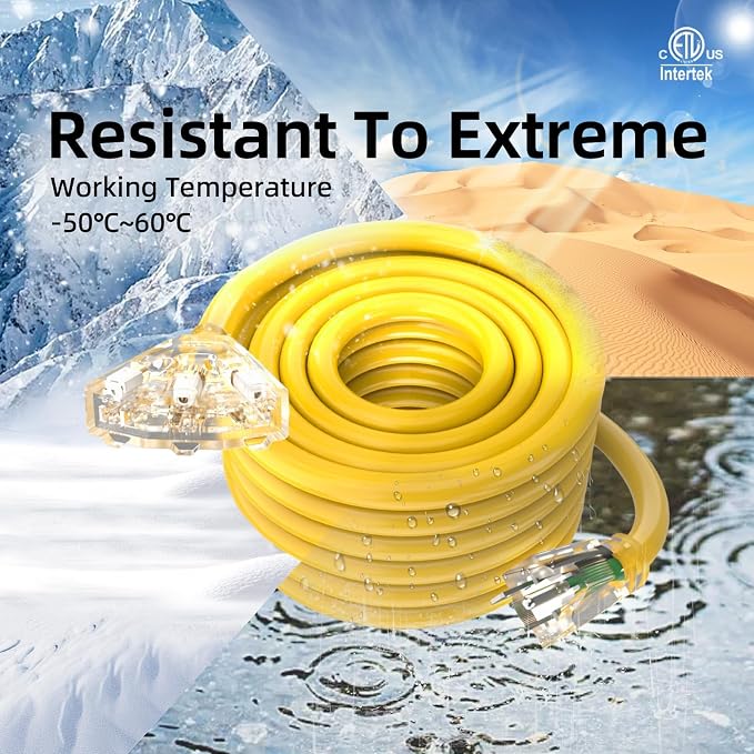 12FT 12 Gauge Heavy Duty Outdoor Extension Cord Waterproof - Image 7