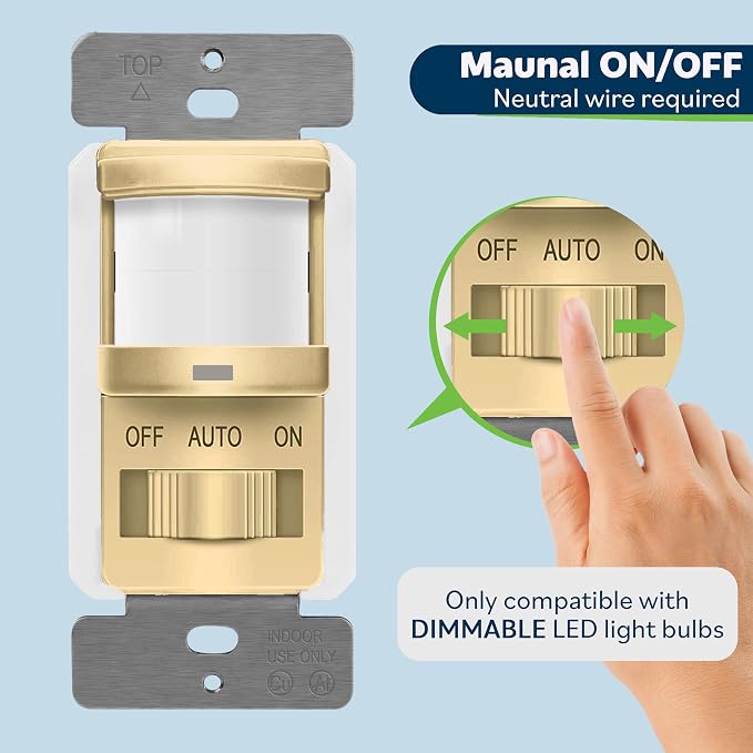 TOPGREENER in Wall PIR Motion Sensor Light Switch, Occupancy Sensor Switch - Image 3