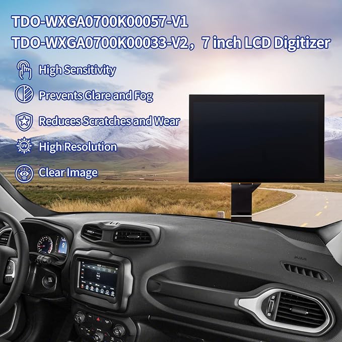 TsuperU 7" Uconnect Screen Replacement Fit 2017-2020 Jeep Compass Radio Touch - Image 6