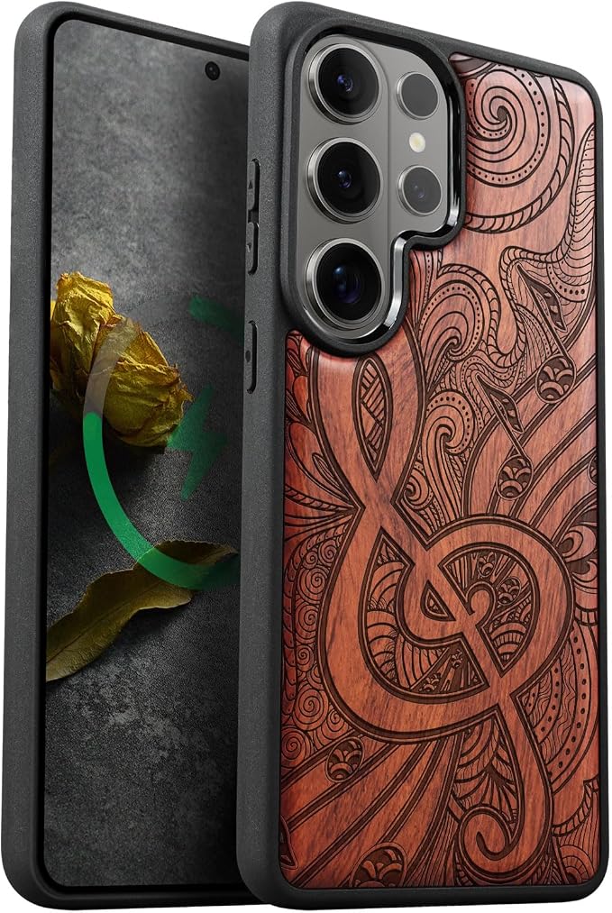 Carveit Magnetic Wooden Case for Samsung Galaxy S26 Ultra Case 2026, TPU by Carveit