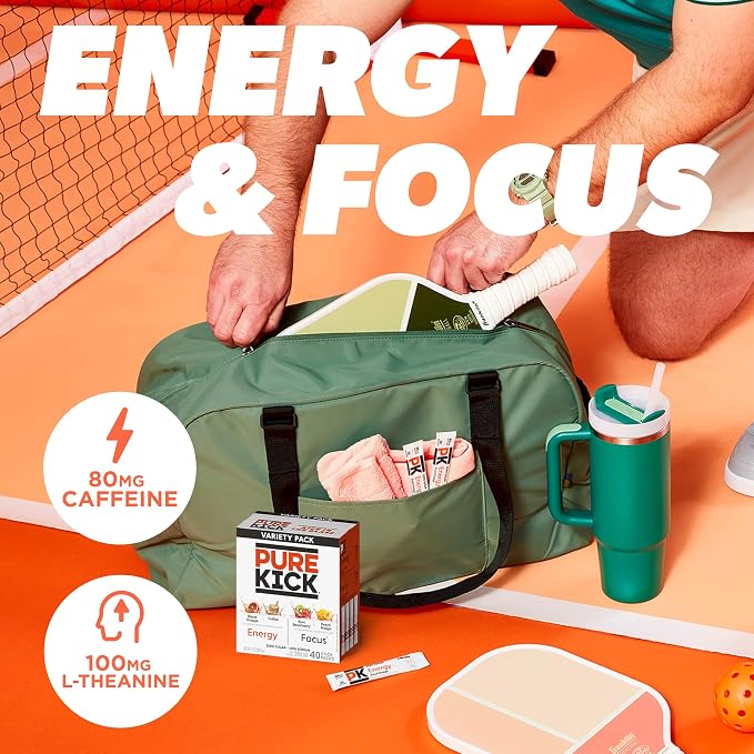 PURE KICK Energy and Focus Singles To Go Drink Mix Variety Pack, Blood Orange - Image 3