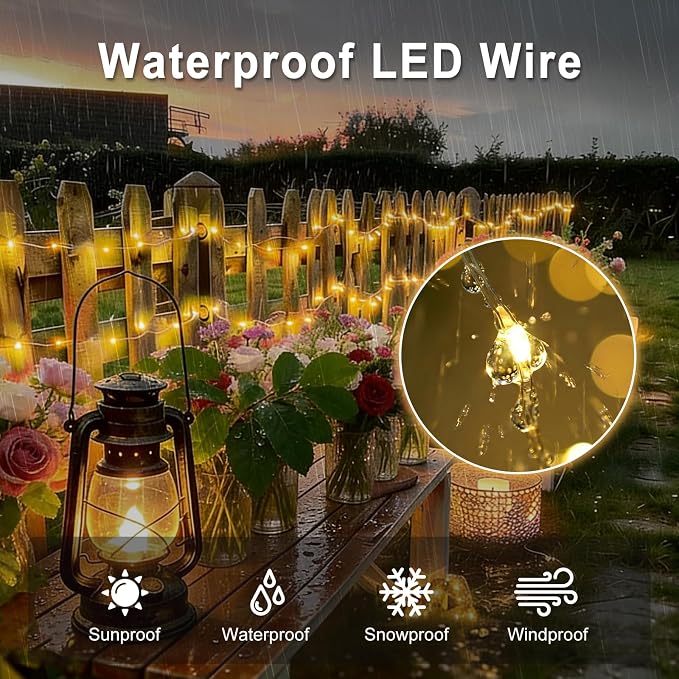 suddus Flexible Copper String Lights Waterproof Decorative Fairy Lights Warm - Image 7