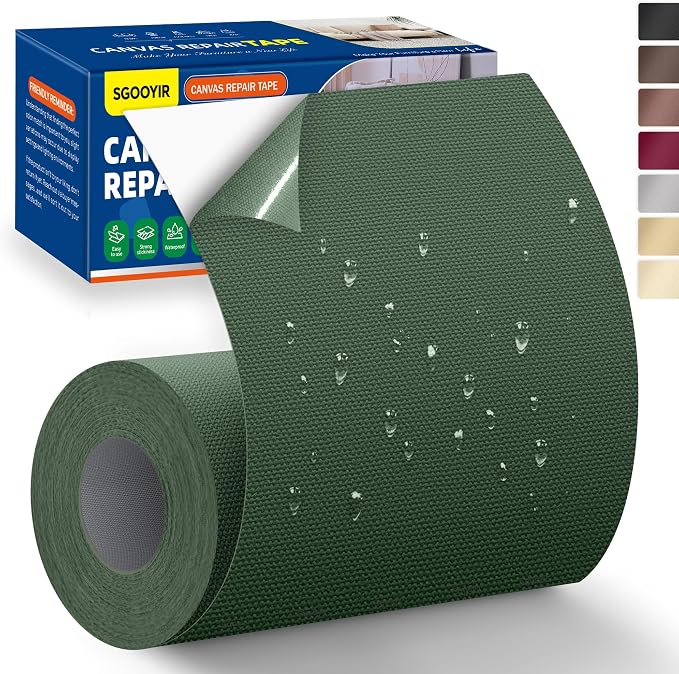Self-Adhesive Canvas Repair Tape, Fabric Patch Repairs Kit by Sgooyir
