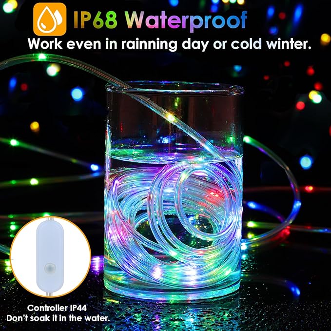 Nazuwke 66Ft LED Rope Lights Outdoor, 18 Colors Changing String Lights Plug in - Image 3