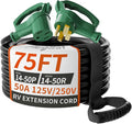 PlugSaf NEMA 14-50P/14-50R 75 FT 40 Amp RV/EV Extension Cord Outdoor by PlugSaf