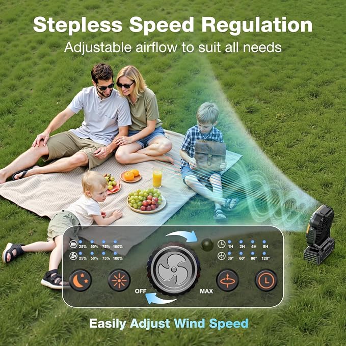 OGERY Camping Fan, Portable Fan Rechargeable - Image 6