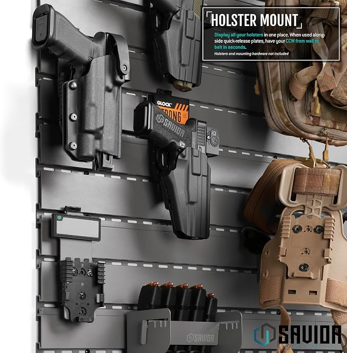 Savior Equipment Wall Rack System Tactical Universal Pistol Holster Holder - Image 2