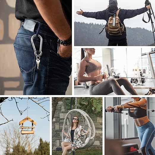 Large Carabiner Clip Hooks, 304 Stainless Steel Spring Snap Hook Fits Camping - Image 4
