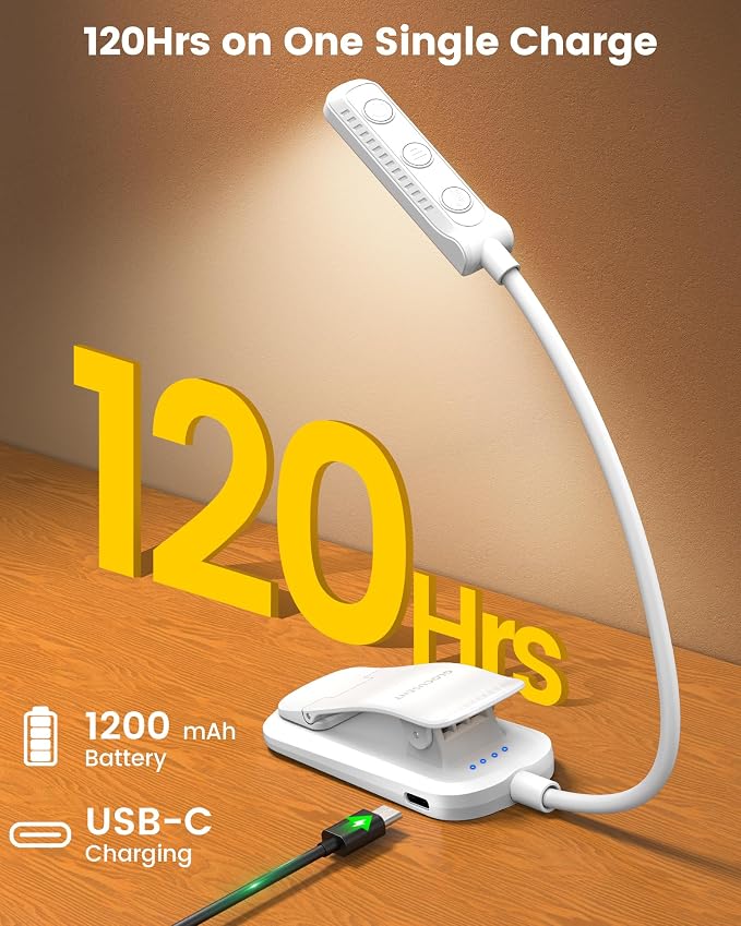 Glocusent 13 LEDs Book Lights for Reading at Night, 120 Hrs Runtime - Image 5