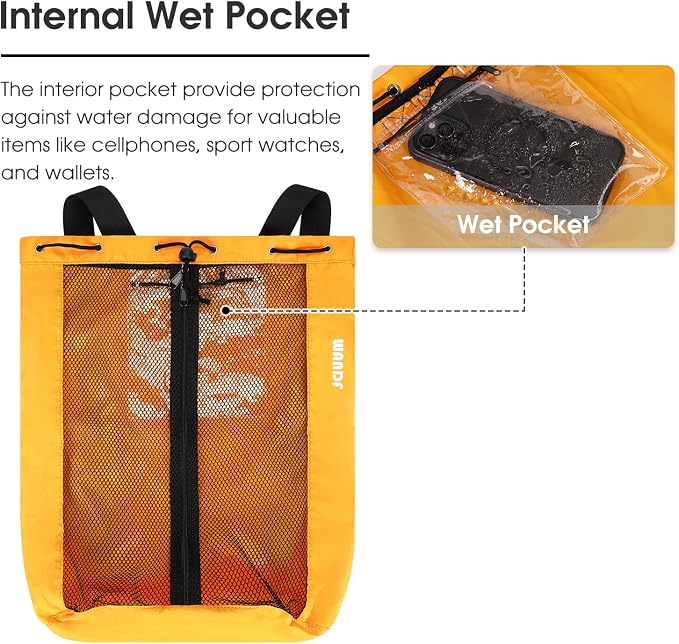 WANDF Swim Bag Mesh Drawstring Backpack Beach Backpack - Image 2