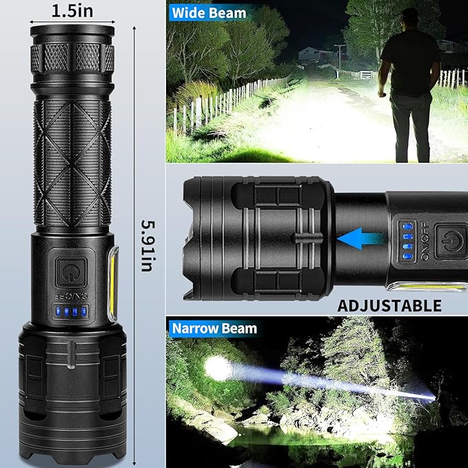 taoquwe Rechargeable LED Flashlights High Lumens, 000 Lumen Super Bright - Image 5