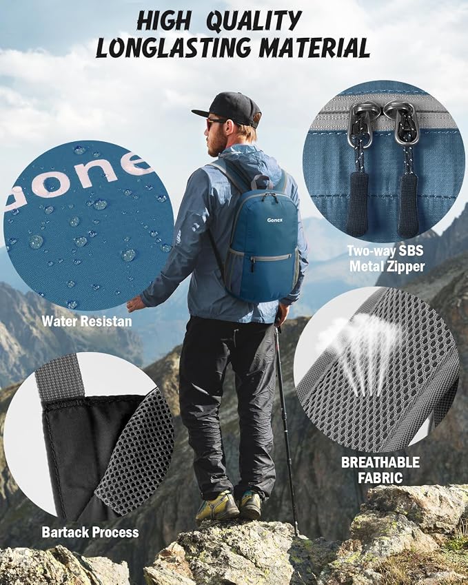 Gonex Ultra Lightweight Packable Backpack 20L Daypack Handy Foldable Camping - Image 4