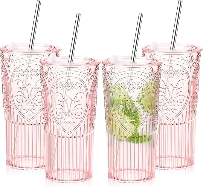 4 Set 20oz Vintage Plastic Tumbler by Unknown